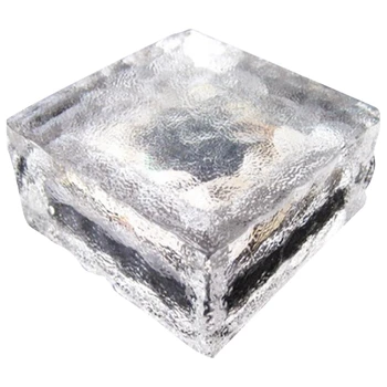 

4LED -Solar Glass Brick Light,Ice Square Lights,LED Light Buried Light Square, Glass Light for Christmas (Warm Yellow)