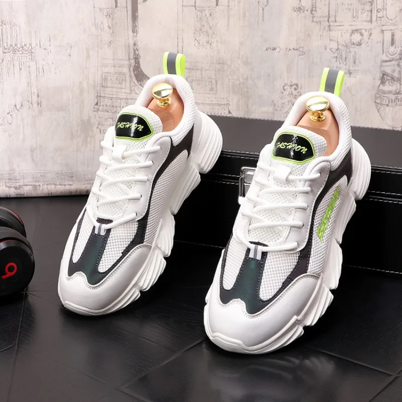 

2020 New Casual Shoes Autumn Men Fashion Sneakers Breathable Light Mesh Lace Up Mixed Colors Flats Male Sneaker Casual Shoes b75