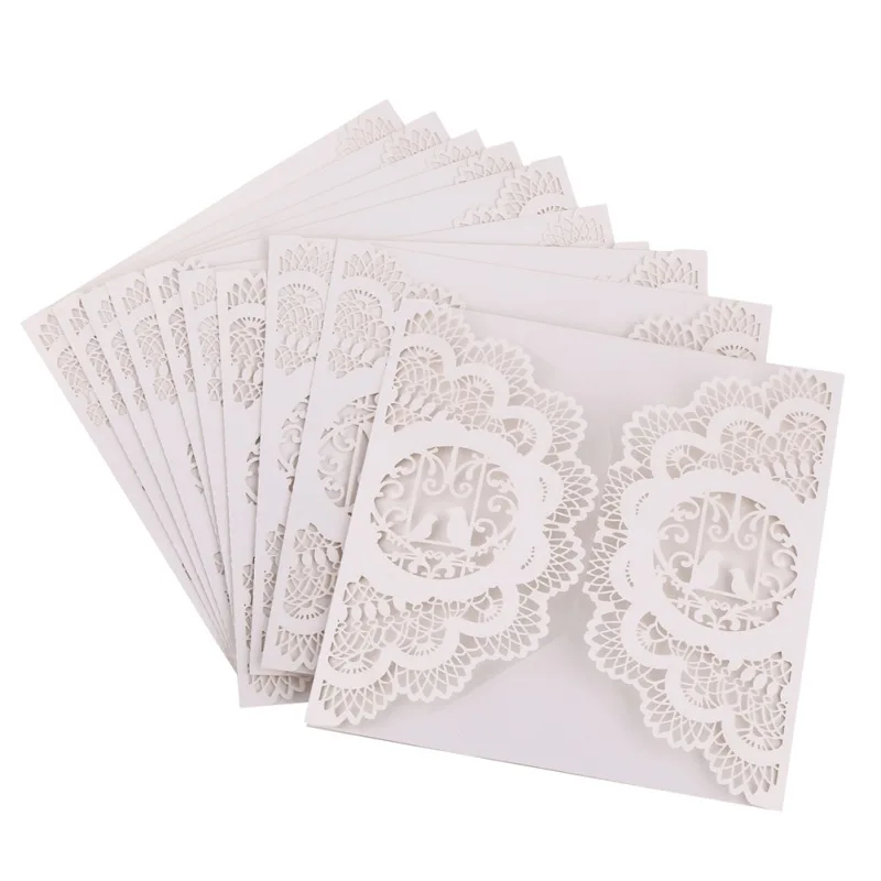  10pcs Laser Cut Butterfly Invitations Cards Kits for Wedding Bridal Shower Birthday wd02 - 4.00014E+12