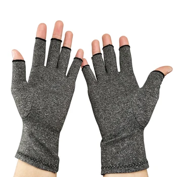 

1pair Health Care Half-finger Therapy Unisex Hand Arthritis Wrist Support Relief Compression Gloves Washable Joint Pain Training