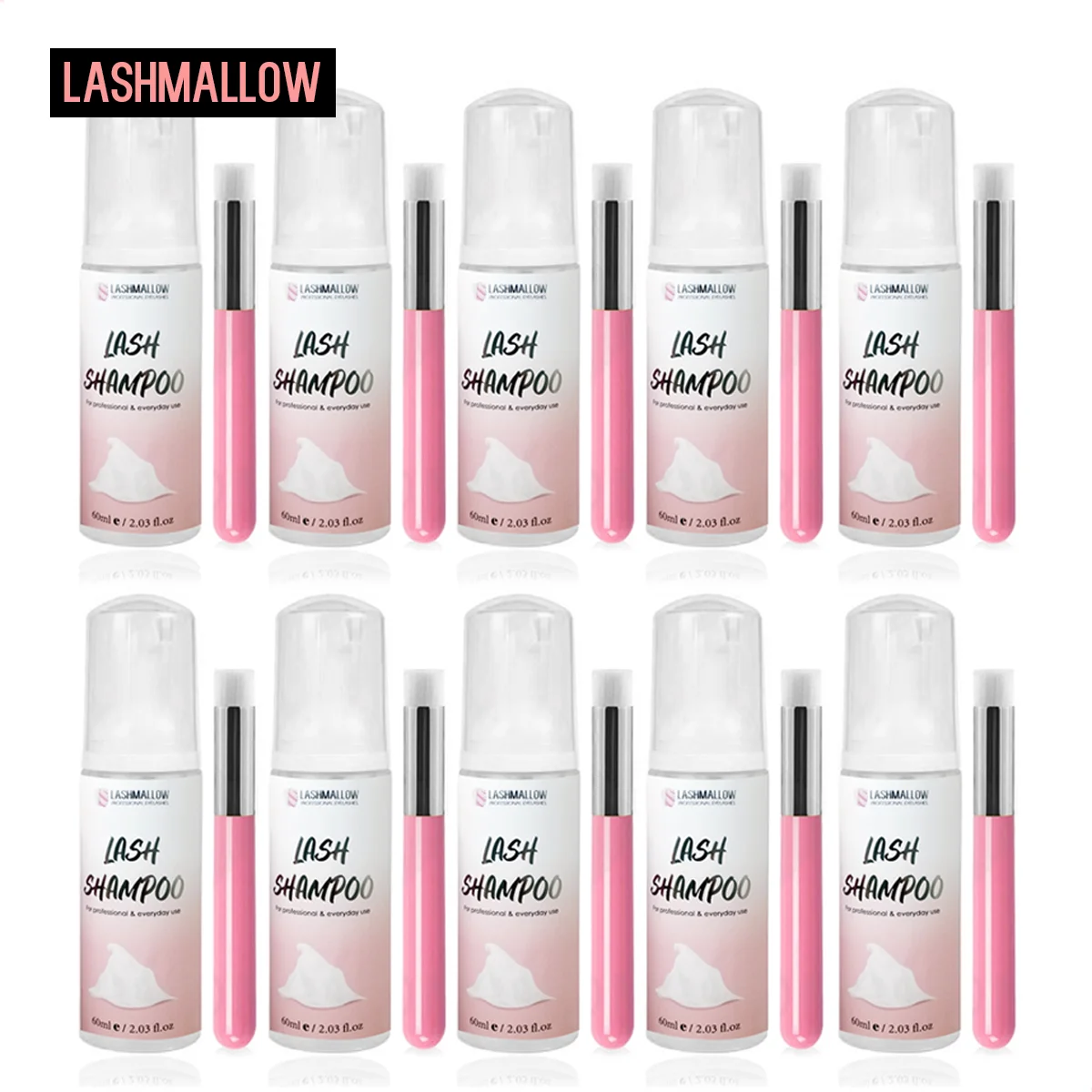 Lashmallow 10 Set Eyelash Shampoo Wholesale Foam Cleanser 60ml Cleaning