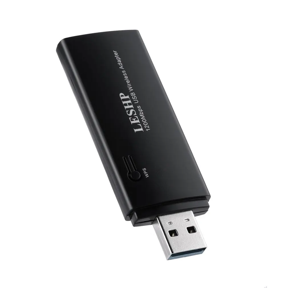 LESHP 1200 Мбит/с 11AC двухдиапазонный USB 3,0 беспроводной Wi-Fi сетевой адаптер широкий диапазон совместимости быстрая установка черный