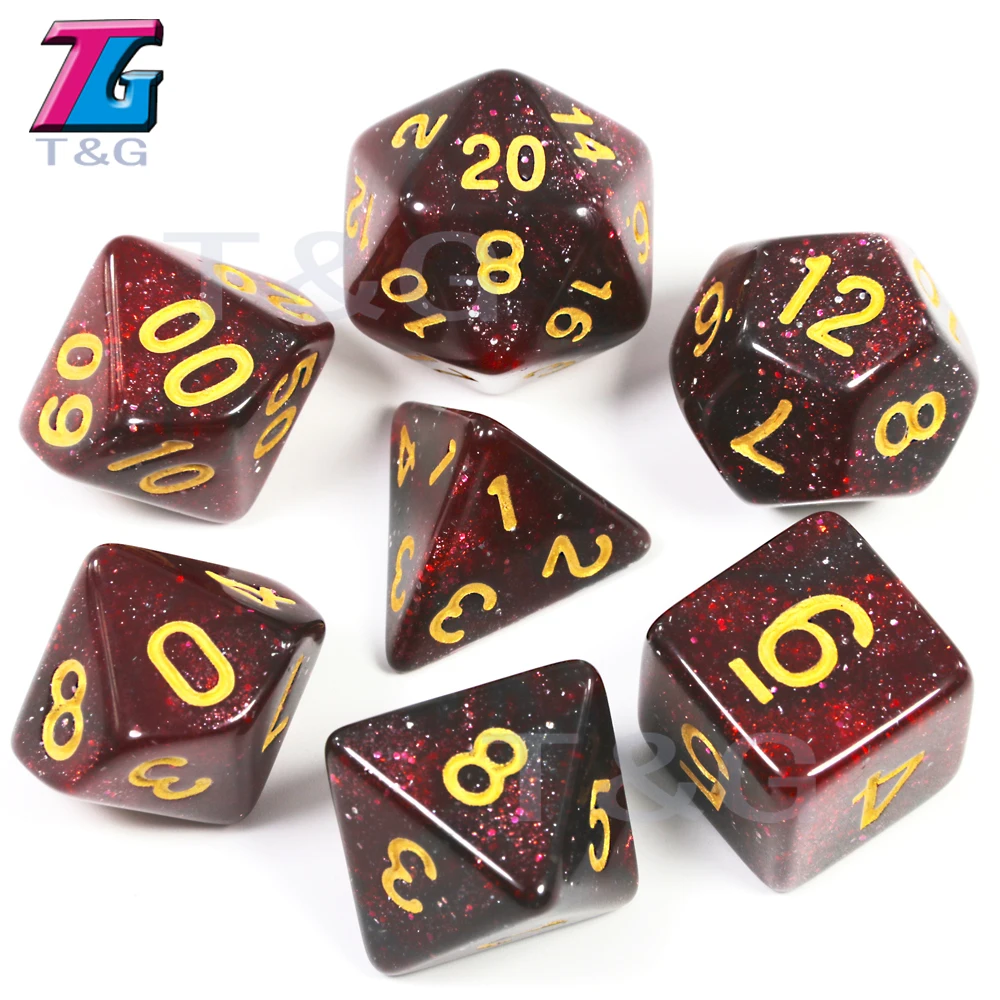 New Game Accessories Galaxy Green Black Glitter Dice Set Role Playing Games DnD RPG Party|Кубики| |