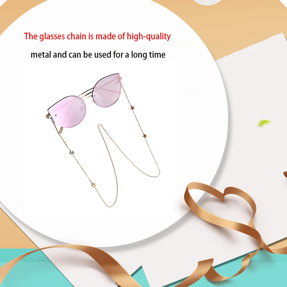 

New Fashion Glasses Chain Sunglasses Accessories Women's Star Glasses Hanging Chain Clavicle Glasses Chain