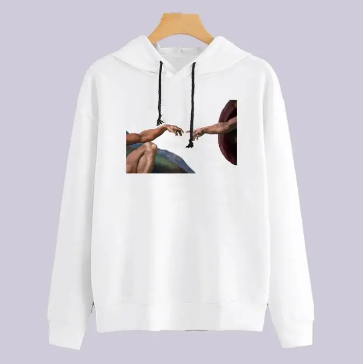 Women Hoodies Fashion Printed Hoodies Long Sleeve Hooded Sweatshirts Wins god with Adam Hot  Casual Trendy Streetwear Hoodies