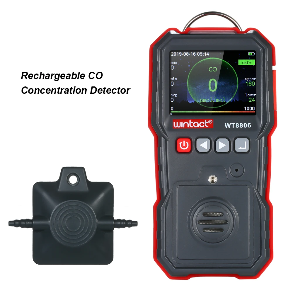 

Wintact High Precision CO Meter Professional Portable CO Concentration Detector with 120000 Data Logging LCD Display&Sound-light