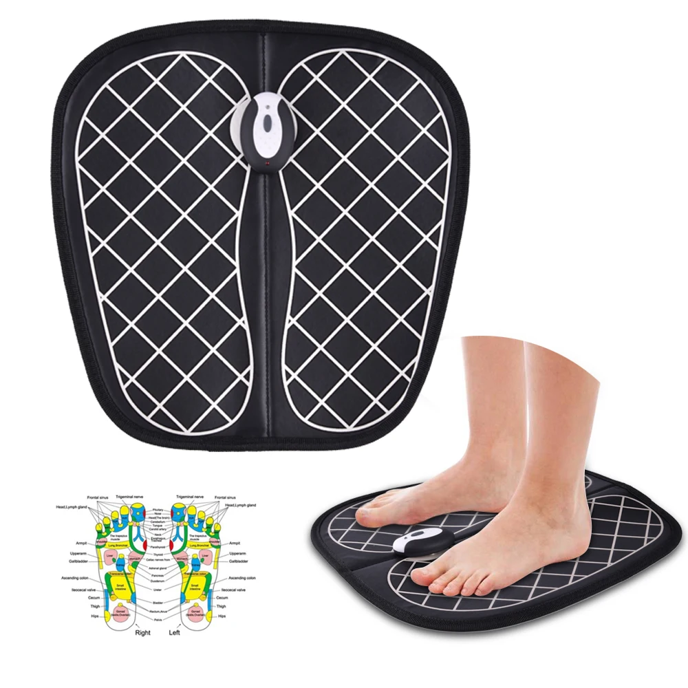 Rechargeable USB EMS Foot Massage Mat Foldable EVA Massager Pad 6 Adjustable Massaging Mode 9 Intensity Levels Vibration Muscle