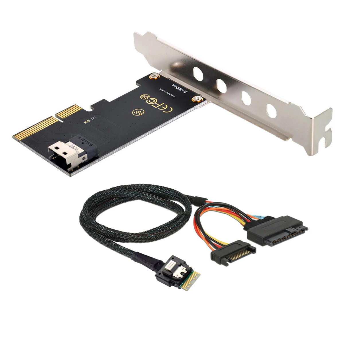 

CYSM PCI-E Express 3.0 4.0 to SFF-8654 Slimline SAS Card Adapter to U.2 U2 SFF-8639 NVME PCIe SSD Cable for Mainboard SSD