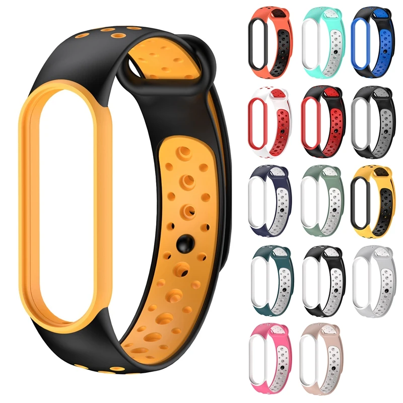 Ремешок из ТПУ подходит для Xiaomi Mi Band 5NFC двухцветный XiaoMi 5 | Электроника