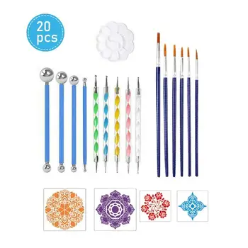 

Stippling Tools 20 Pcs Painted Template Stone Painted Template Supplies Graffiti Art Tools Mandala For Diy Creative Z4D5