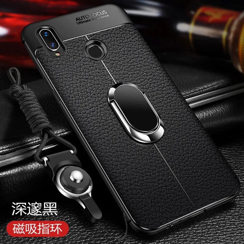 

For Xiaomi Redmi Note 7 6 5 Pro Case Luxury Leather texture With Stand Ring Magnet back cover case for xiaomi redmi note 7 7pro