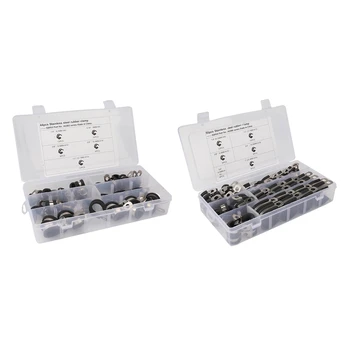 

94 Pcs Cable Clamps Assortment Kit Stainless Steel Rubber Cushion Pipe Clamps Assorted in 5 Size