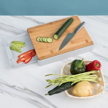 

Drawer Type Bamboo Chopping Board Environmental Protection Plastic Multi-function Thickened Chopping Board Storage Cutting Board