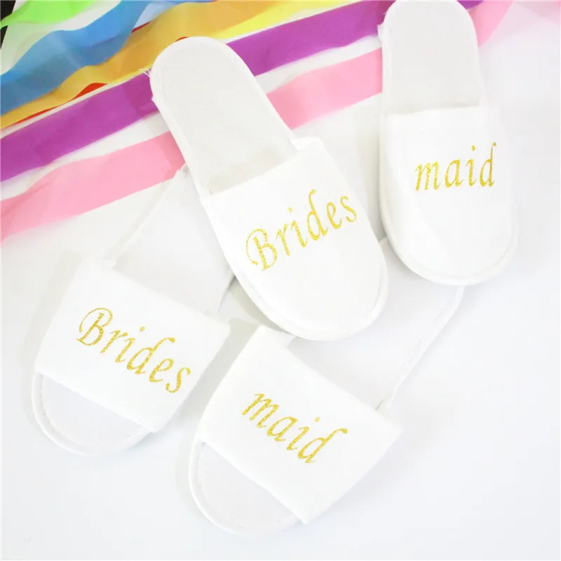 Надпись bride tribe Одноразовые мягкие шлепанцы для невесты Свадебные украшения