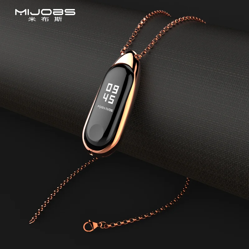 Mi Band 4 металлическое ожерелье браслет на запястье Подвеска из нержавеющей стали