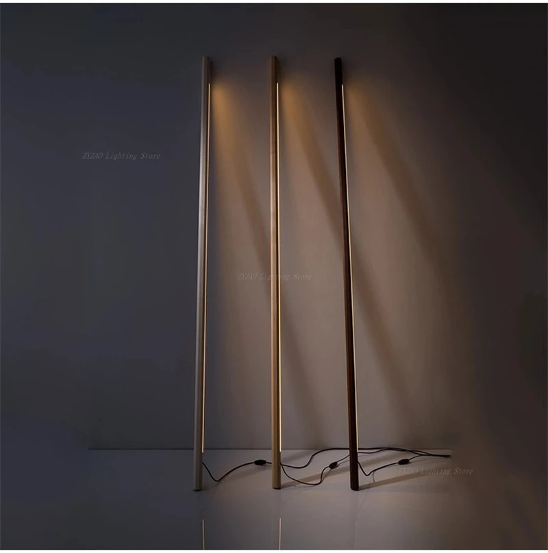 Современные скандинавские простые светодиодные Торшеры для гостиной, креативные прикроватные лампы для спальни, отдельно стоящие лампы черного ореха для гостиной