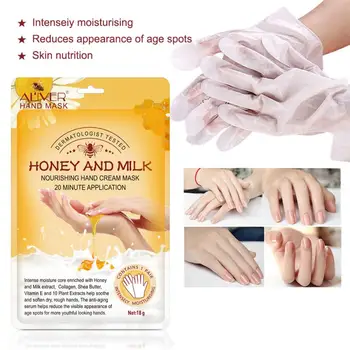 

5 Pairs Honey Milk Hand Mask Moisturizing Reduce Fine Lines Anti-drying Gloves Dry Exfoliating Remove Dead Skin Hand Care TSLM2