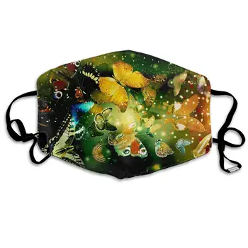 

Unisex Print Mouth Mask - Beautiful Butterflies Artistic Illustration Polyester Anti-dust Mouth-Muffle - Fashion Washed Reusable