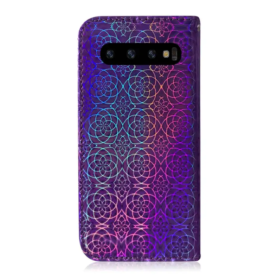 Лазерный флип раскладный кожаный чехол для samsung Galaxy S10 S9 S8 S7 Plus Note 10 9 Pro A10 A20 A30 A40 A50 A70 A90 A60 A80 M10 M20 M30 M40 S