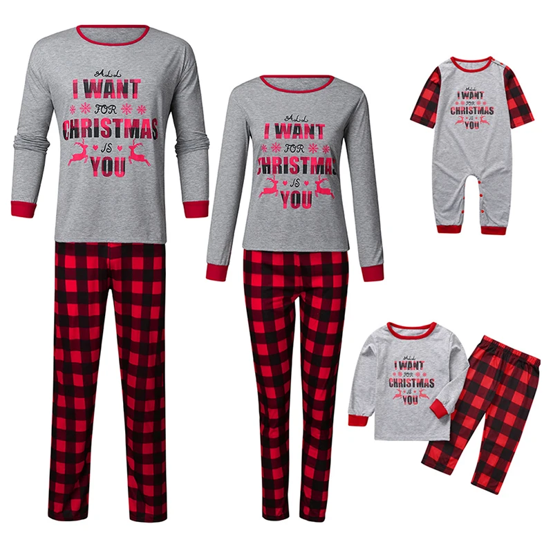 Matching Pajamas-Set Christmas Outfits Daddy Mommy Plaid Family Baby-Boys-Girls Daughter