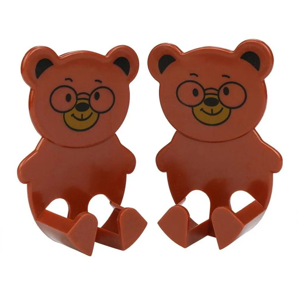 2Pcs Paste type electrical socket storage bracket Cartoon Animal Plug Holder Storage tool Rack Hook Kitchen Decoration