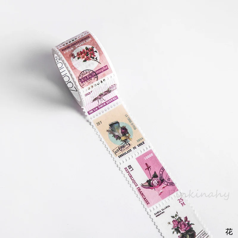 Винтажный штамп кофейные цветы декоративная клейкая лента маскирующая васи лента DIY Скрапбукинг наклейка этикетка японские канцелярские принадлежности - Цвет: 1