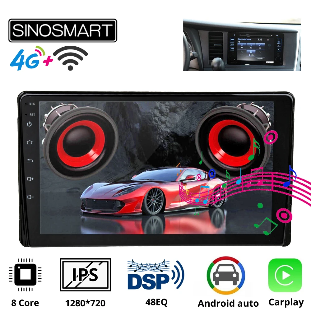 Sinosmart 8 ядер DSP 48EQ автомобиль для Toyota Prius Sienna fortuner Corolla 2015 2018 GPS навигация радио 2din 2.5D