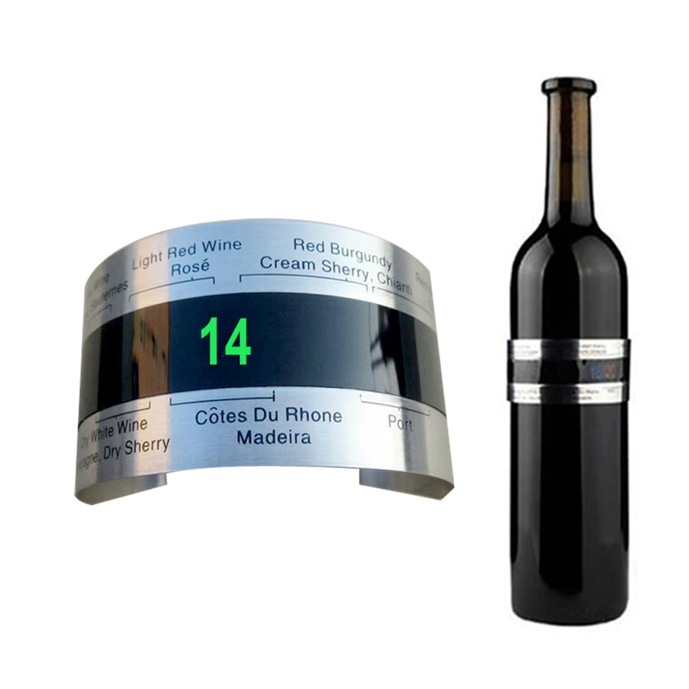 Wine Collar Thermometer Bar Beverage Tool CD Display Stainless Steel Bottle Wine Thermometer LCD Display Clip Sensor 6