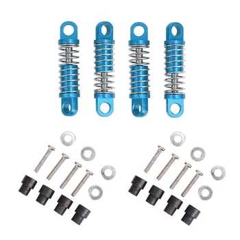 

4Pcs Alloy Shock Absorber Damper Oil Filled Type for Rc Hobby Model Car 1/28 K969 K989 P929 Drift Rally Bigfoot,Blue