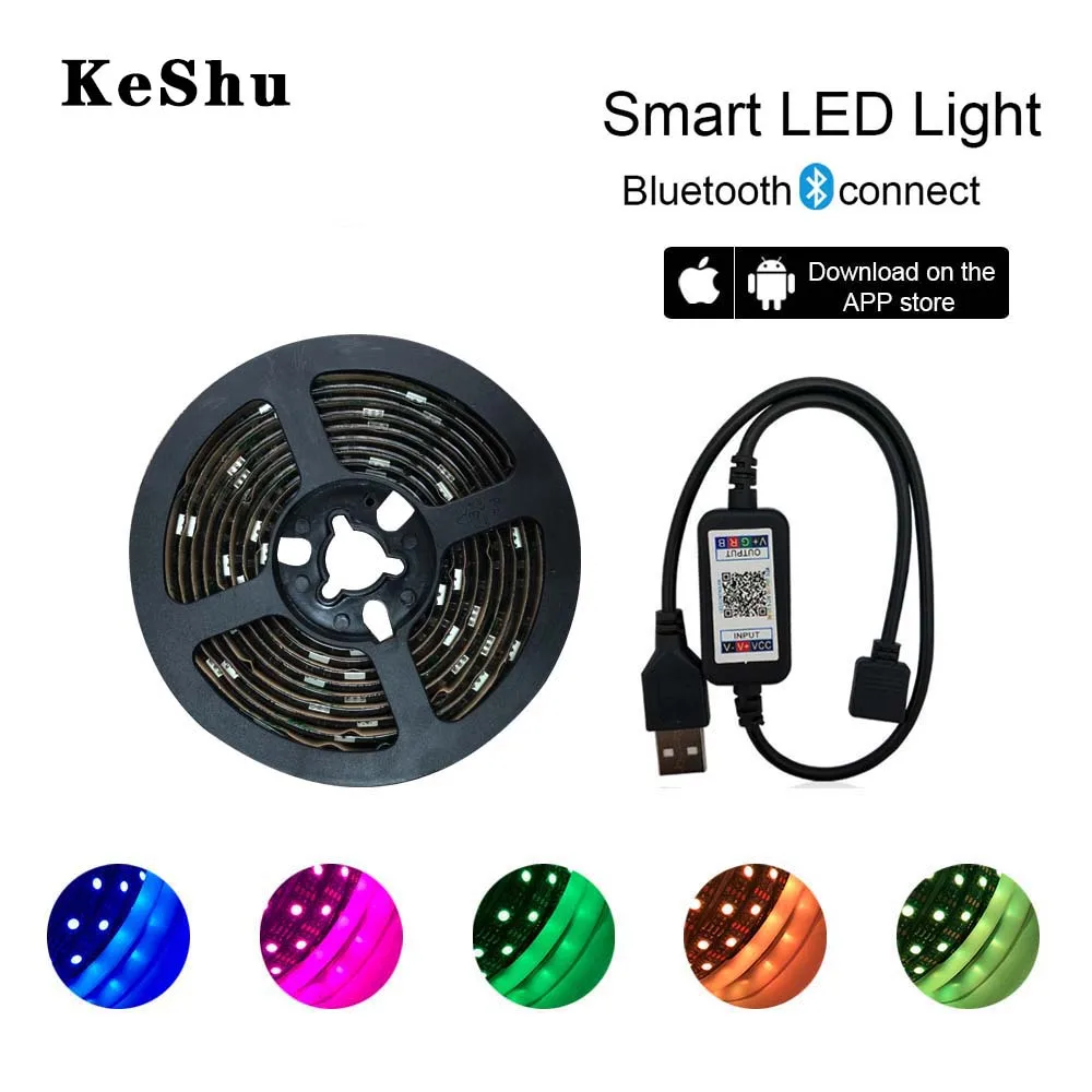 KeShu Bluetooth USB СВЕТОДИОДНАЯ лента SMD 5050 DC5V гибкий светодиодный светильник 1 м 2 HDTV