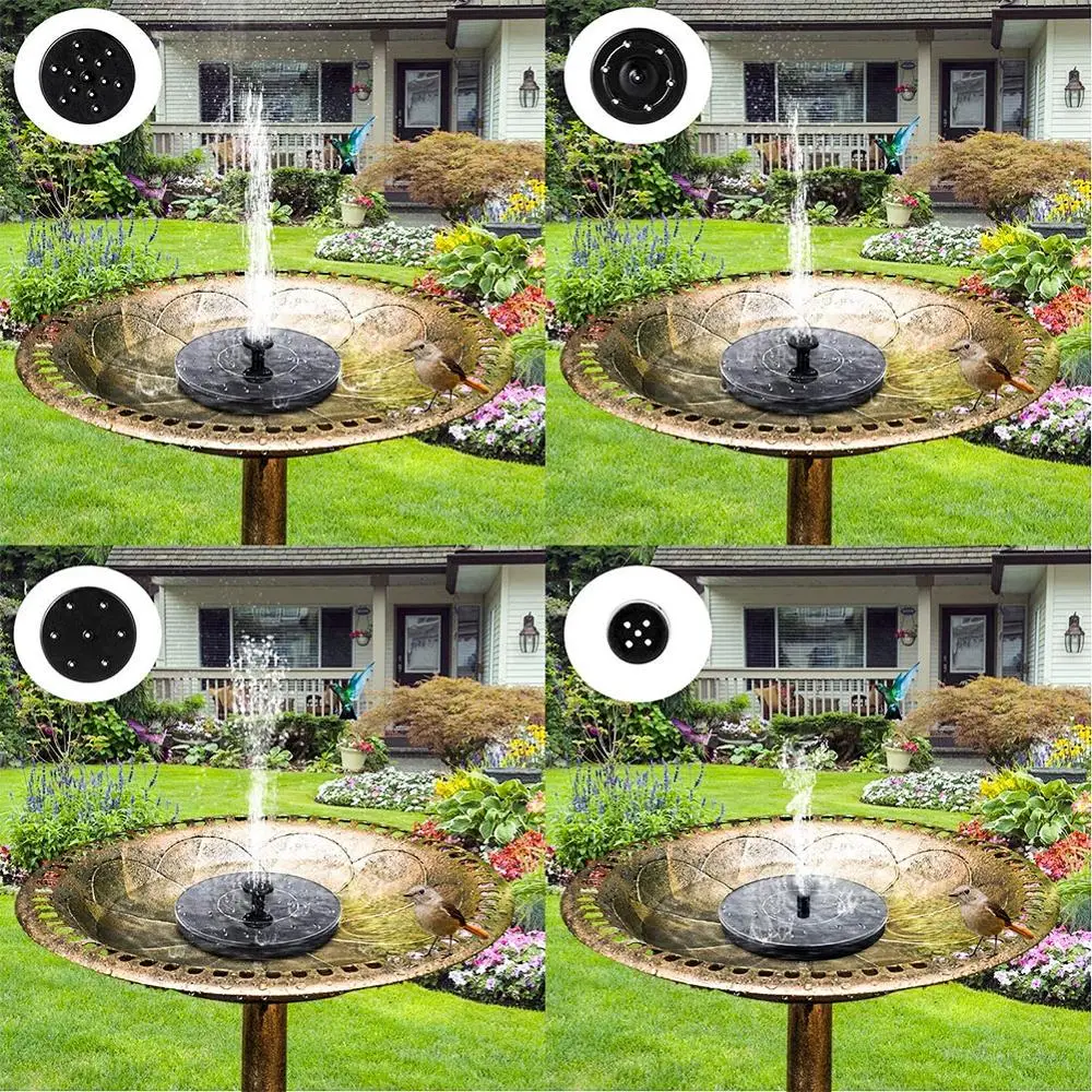 Solar Floating Water Fountain Bird Bath Fountain Pump Pond Decoration Powered for Garden and Patio