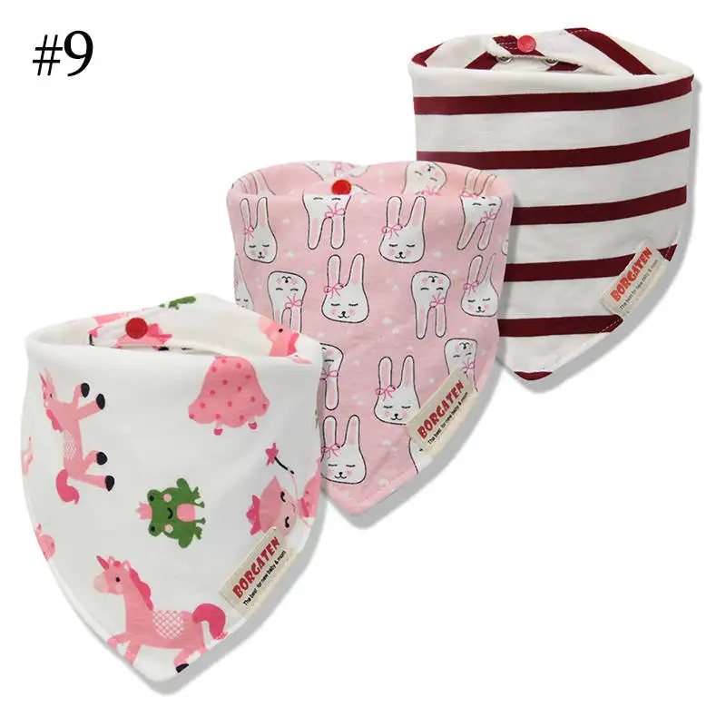 style 9 3 шт./лот, хлопок, детские нагрудники, бандана, много, Para Bebe, слюнявчик для младенцев, полотенце для мальчиков и девочек, треугольный шарф - Цвет: style 9
