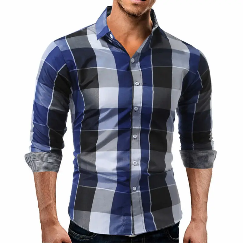 Men Flannel Plaid Shirt Cotton Spring Autumn Casual Long Sleeve Shirt Soft Comfort Slim Fit Styles Brand Man Plus Size