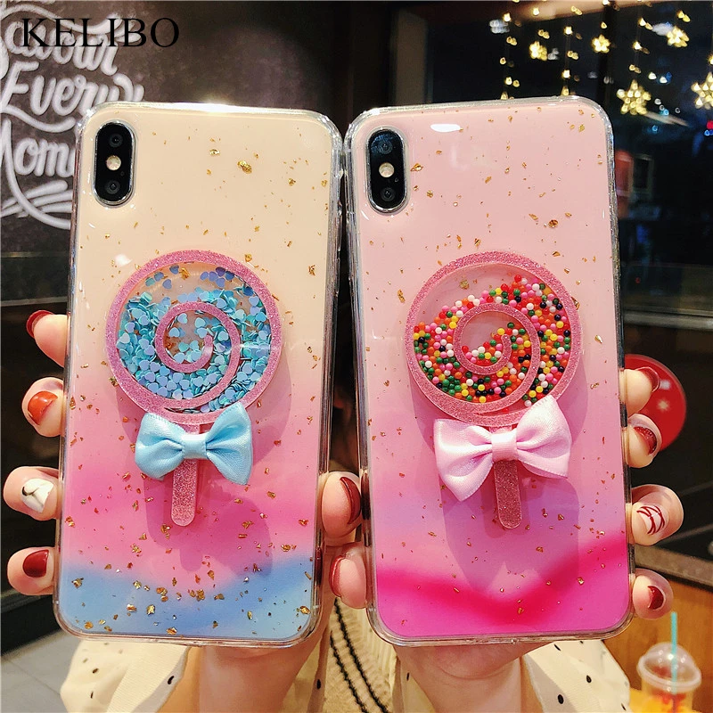 Блестящие динамические бусины леденец китайский чехол для телефона iphone 7 8Plus X XS MAX