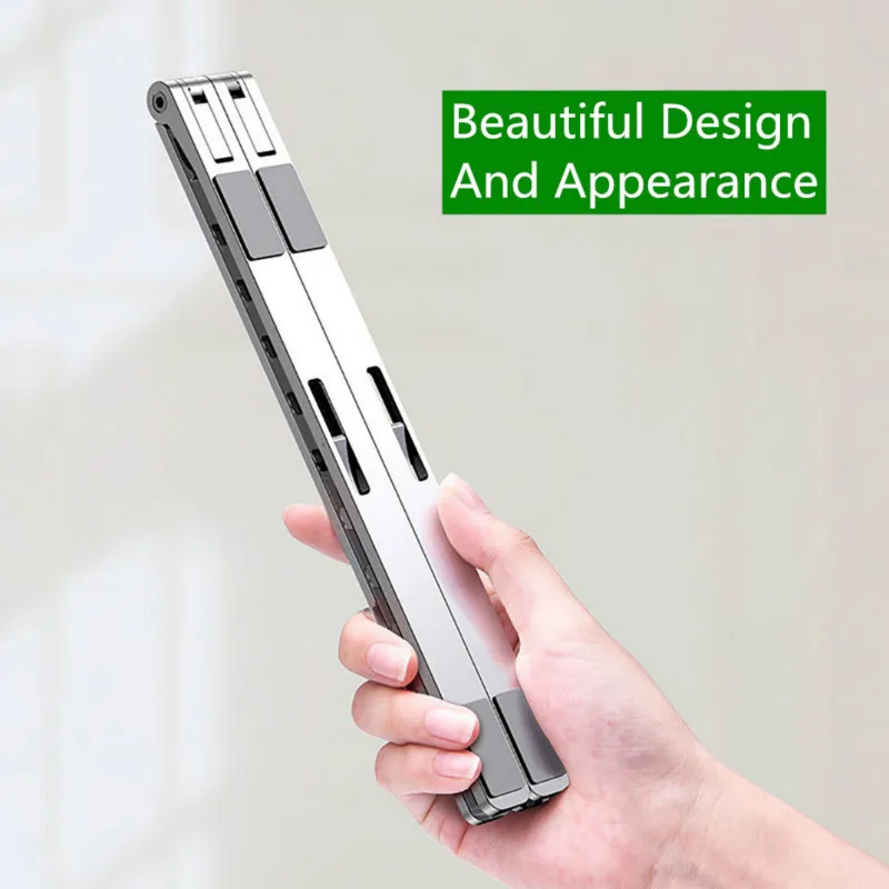 Suporte do Portátil para Macbook Dobrável de Alumínio Suporte de Mesa Portátil Estilo Ajustável Desktop Notebook Pro ar x - Imagem 3