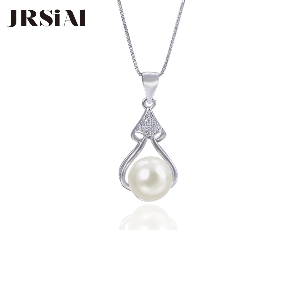 

JRSIAL 925 Sterling Silver Zircon Pearl Pendant Creative Personality Woman Elegant Temperament Pearl Beads Pendant JRP0098