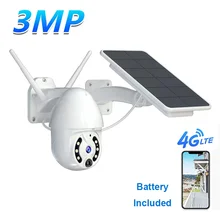 

4G Sim Card Solar Camera 3MP Two Way Audio Motion Detection PIR Alarm Low Power Rechargeable Battery Camera
