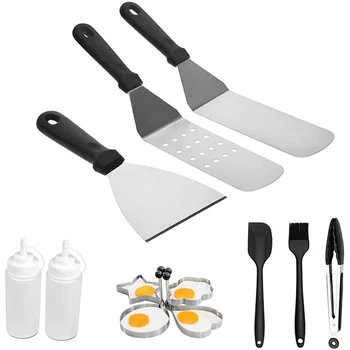 

HOT SALE BBQ Tool Kit -Duty Stainless Steel Grade Spatula Grill Set - Great For Cooking Camping