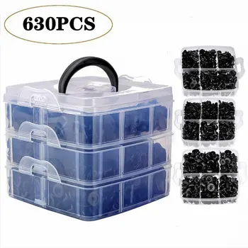 

630PCS Screw Buckle Through Nail Combination Mixed Boxed Plastic Buckle Auto Car Appliances
