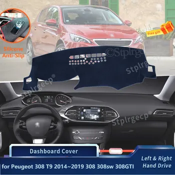 

for Peugeot 308 T9 2014~2019 GTI Silicone Anti-Slip Mat Dashboard Cover Pad Sunshade Dashmat Protect Carpet Accessories Anti-UV