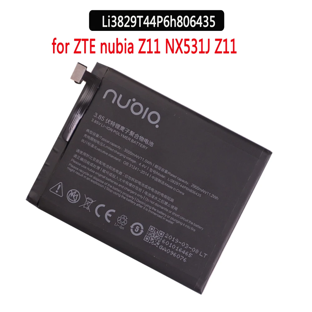 

Original battery 3000mAh Li3829T44P6h806435 For ZTE Nubia Z11 NX531J M2 Lite M2 Youth Edition M2 Play NX907J Battery