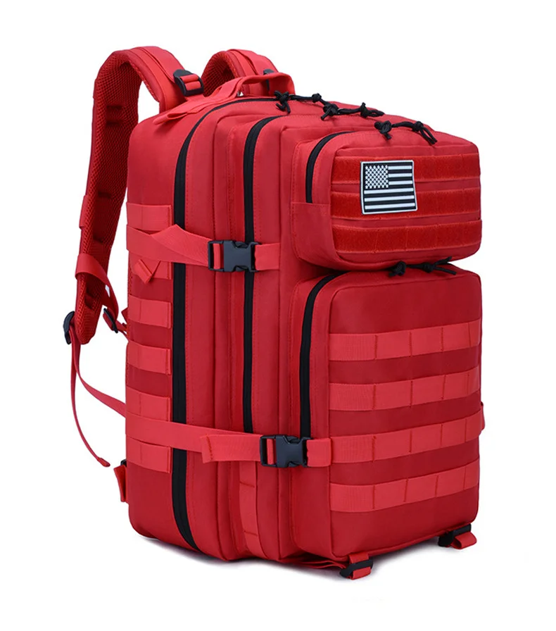 45L уличный военный Камуфляжный Рюкзак, штурмовой тактический рюкзак для мотоциклистов, спортивный рюкзак для кемпинга, походов, сумка, рюкзаки - Цвет: Red