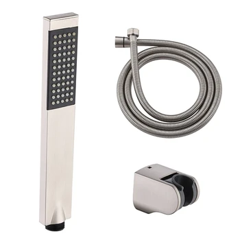 

Shower Head Set Accessories Bathroom Brass Square Easy Install Home Handheld Modern With Hose And Holder Wall Mounted Luxury