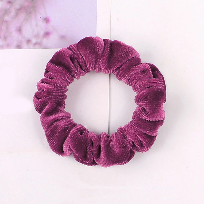 1 шт Мода мягкий бархат большой Упругие волосы веревки Scrunchies для Для Женщин Девочек Сладкий сплошной волос держатель ленты Галстуки резинка для волос аксессуары - Цвет: Velvet-15