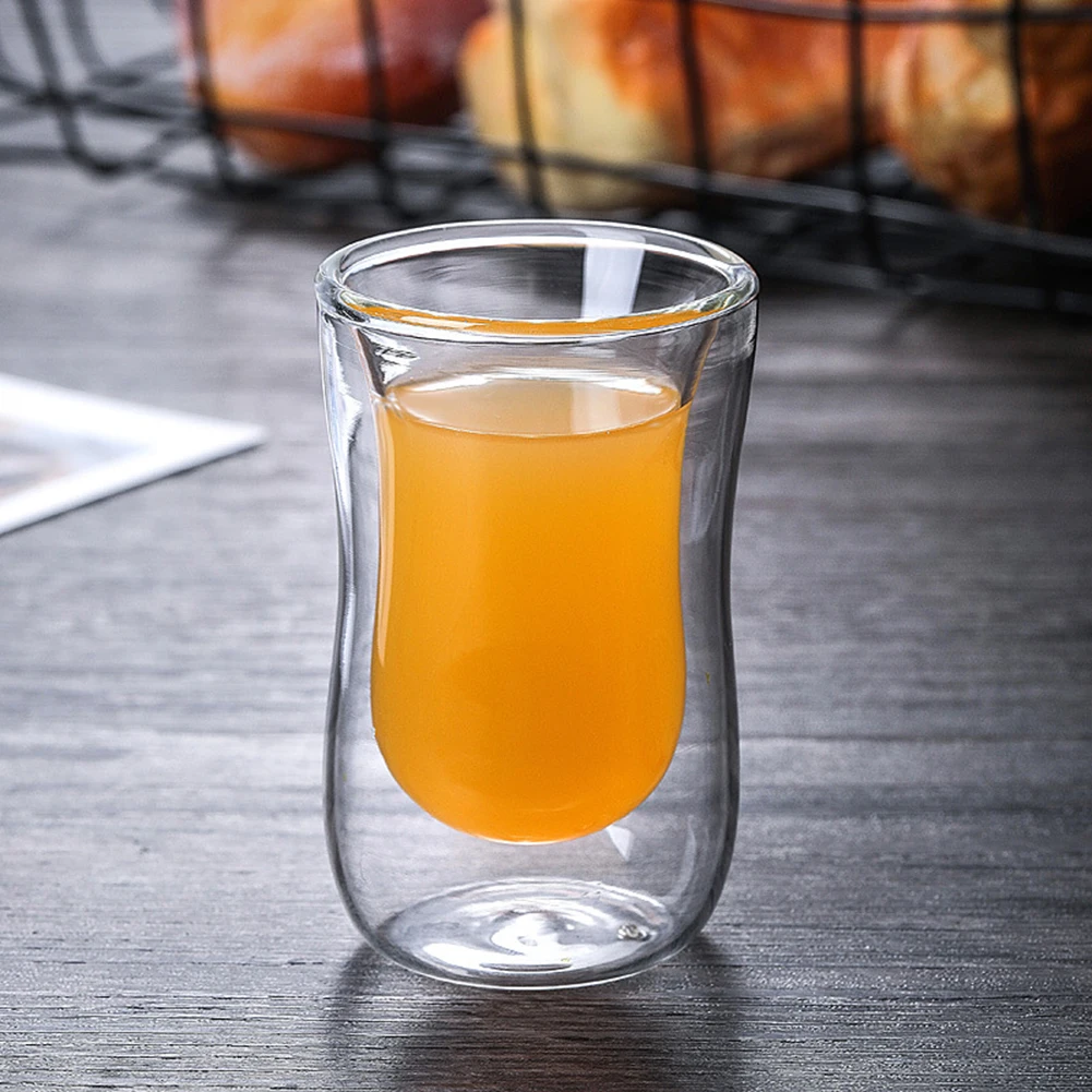 80ml Transparent Glass Cup With Handle Double Walls Glass Milk Tea Juice Coffee Cup Mugs Heat Resistant Glass Cups Drinkware