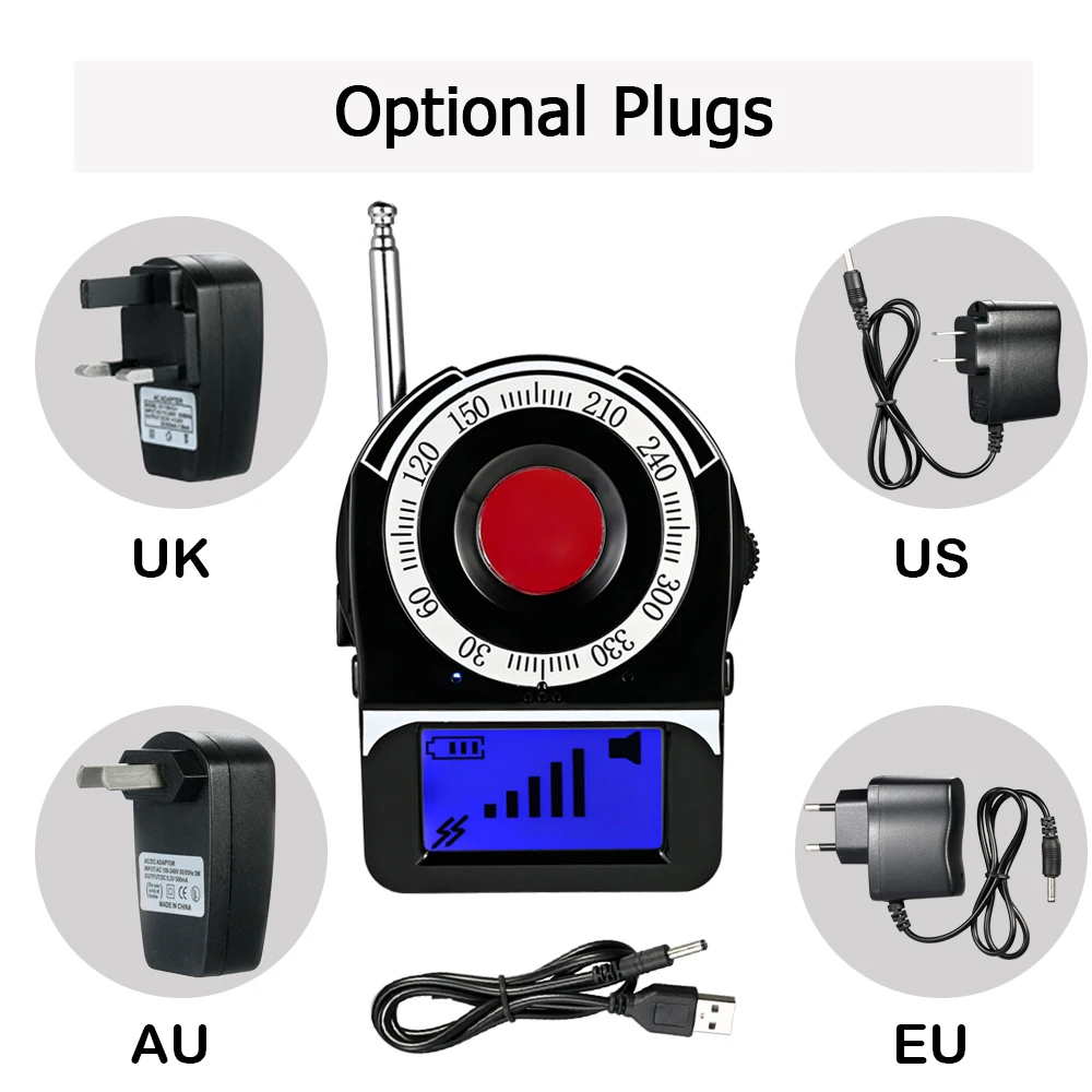 

Multi-functional Full-range RF Wireless Signal Radio Detector Camera Auto-detection Tracer Finder 1MHz-6.5GHz Range