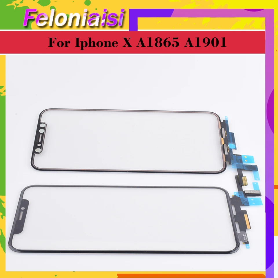5," для iphone X A1865 A1901 сенсорный экран дигитайзер панель сенсор Переднее стекло объектив для iphone X ЖК-стекло замена