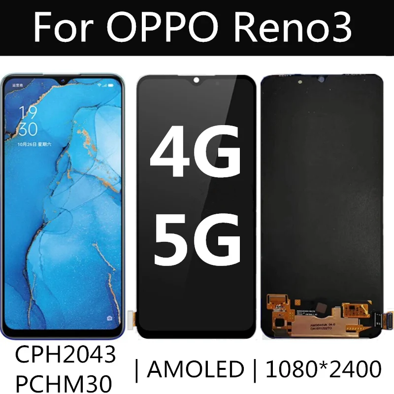 For Oppo Reno3 4g/5g Lcd Display Touch Screen Digitizer Assembly 