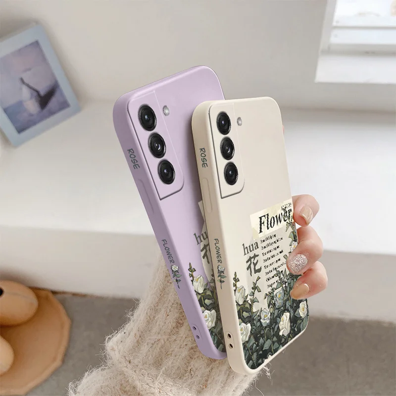 Oil Painting Roses Silicone Case For Samsung Galaxy S21 S20 FE S10 S9 Ultra Plus S10e Note 20 ultra 10 9 Plus Phone Back Cover