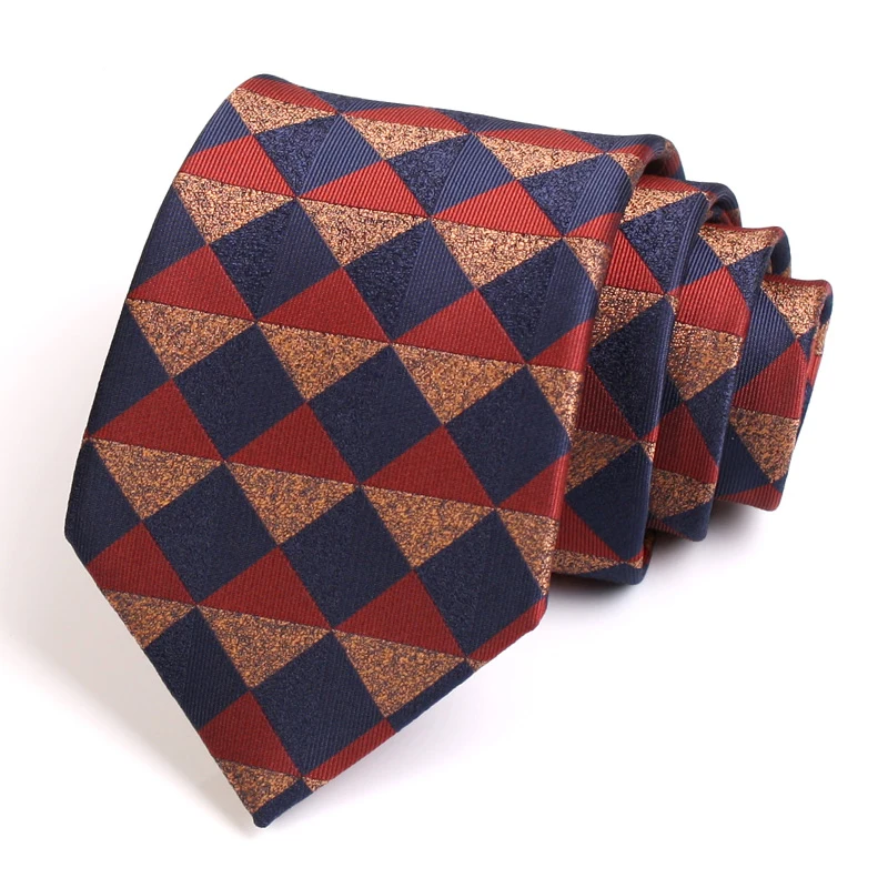 

New Design Men's Tie High Quality 8CM Wide Geometric Rhombus Ties For Men Business Suit Work Necktie Fashion Formal Neck Tie